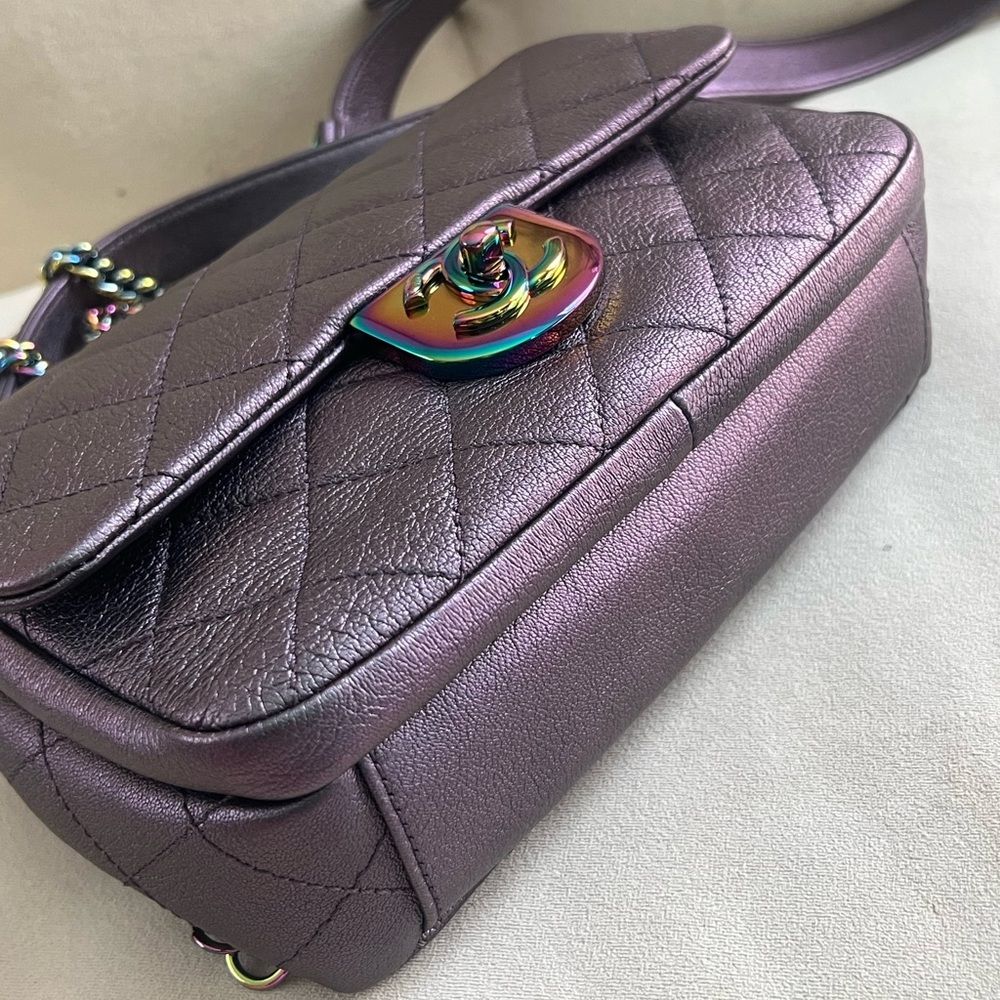 ✨🧜‍♀️ Chanel iridescent Double Carry Waist, Crossbody Flap Bag ✨🧜‍♀️ - Picture 9 of 16
